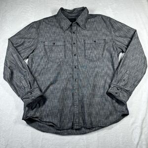 Calvin Klein Jeans Men's Black Denim Shirt Button Down Size‎ XXL Y2K